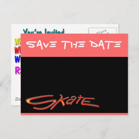 Het Schaats Datum opslaan Aankondigingskaart (Voorkant / Achterkant)