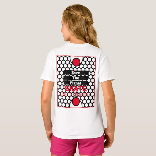 Het Schaats van de planeet redden T-shirt (Achterkant volledig)