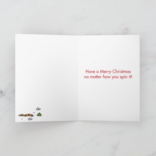 Het schaatsen de Grappige Kaart van Kerstmis van (Binnen)