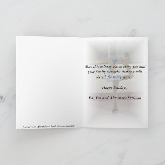 het schaatsen geheugen feestdagen kaart (Binnen)