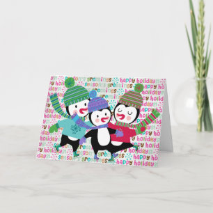 Het schaatsen het Wenskaart van de Vakantie van Feestdagen Kaart