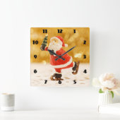 Het schaatsen Kerstman Vierkante Klok (Huis)