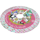 Het schaatsen Pinguïnen Gepersonaliseerde Rok 4 Kerstboom Rok (Gekanteld)