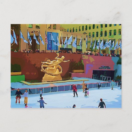 Het schaatsen Piste, Rockefeller Centrum, de Stad Briefkaart (Voorkant)