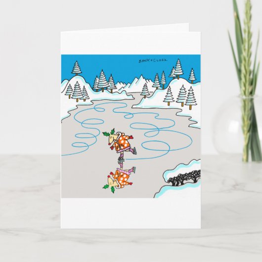 Het schaatsen van de Herten van de hulst de kaart (Voorkant)