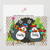 Het Schaatsen van de hulst heel de Vakantie van Feestdagenkaart (Voorkant / Achterkant)