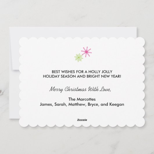 Het Schaatsen van de hulst heel de Vakantie van Feestdagenkaart (Achterkant)