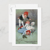 Het Schaatsen van GladnessIce van Kerstmis Kinder Feestdagenkaart (Voorkant / Achterkant)
