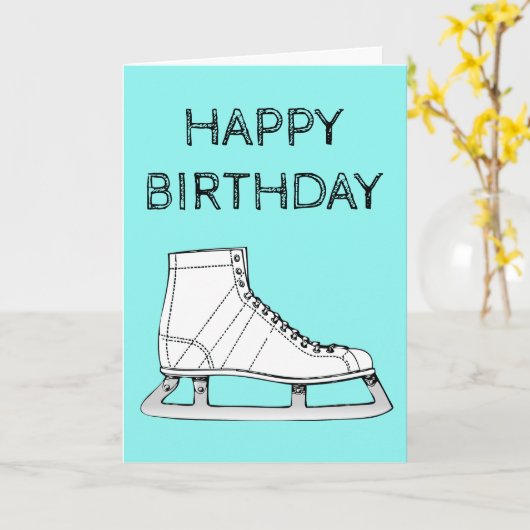 Het Schaatsen van het ijs de verjaardag van Kaart (Gele Bloem)