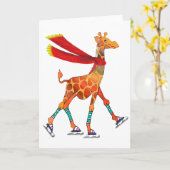 Het Schaatsen van het ijs Giraffe met Sjaal Kaart (Gele Bloem)