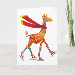 Het Schaatsen van het ijs Giraffe met Sjaal Kaart