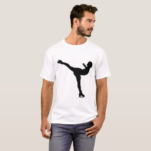 Het Schaatsen van het ijs het Silhouet van de T-shirt