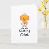 Het Schaatsen van het ijs het Wenskaart van het Kaart (Gele Bloem)