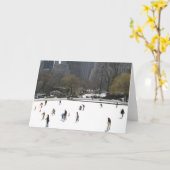 Het Schaatsen van het ijs het Wenskaart van het Kaart (Gele Bloem)