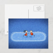 Het Schaatsen van het Ijs van Kerstmis Feestdagenkaart (Voorkant / Achterkant)