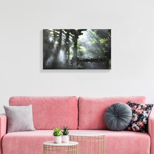 Het schaduwrijke pad kleine canvas afdruk (Insitu (Woonkamer))