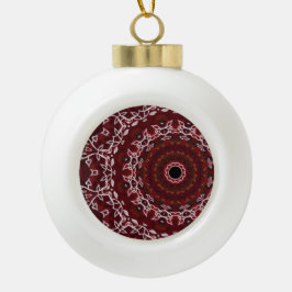 Het scharlakenrode labyrint keramische bal ornament