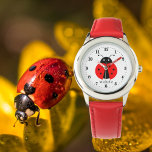 het schattenliefhebber voegt naam toe horloge<br><div class="desc">schattig ladybug-omvergooien naam bekijken</div>