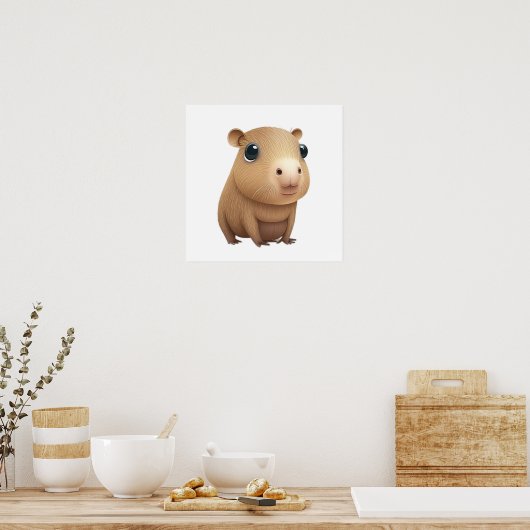 Het schattige capybara poster (Keuken)
