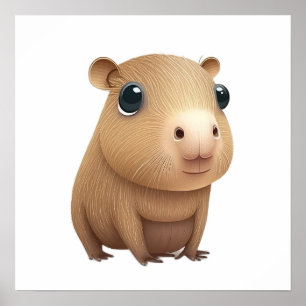 Het schattige capybara poster