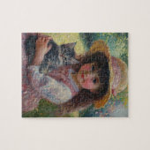 Het Schattige meisje en haar kat Legpuzzel (Horizontaal)