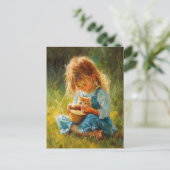 Het Schattige meisje en haar kitten Briefkaart (Staand voorkant)