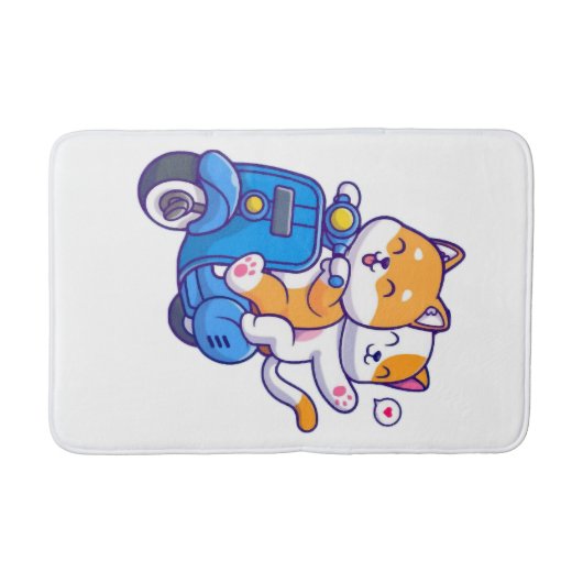 Het Schattige Shiba Koppel Badmat (Voorkant)