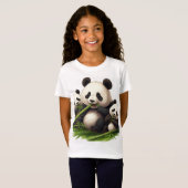 Het Schattigee bamboefeest: met panda's in de hoof T-shirt (Voorkant volledig)