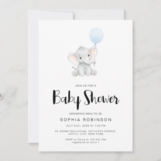 Het Schattigee Elephant Boy Baby shower Kaart (Voorkant)