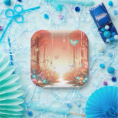 Het Schattigee Enchanted Forest Baby shower Papieren Bordje (Feest)
