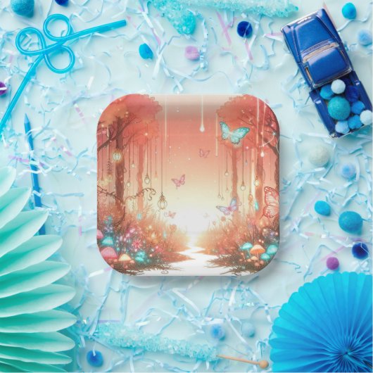 Het Schattigee Enchanted Forest Baby shower Papieren Bordje (Feest)