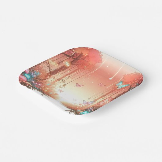 Het Schattigee Enchanted Forest Baby shower Papieren Bordje (Gebogen)