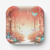 Het Schattigee Enchanted Forest Baby shower Papieren Bordje (Voorkant)