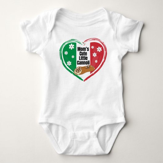 Het Schattigee kleine Cannoli-hart van de Italiaan Romper (Voorkant)