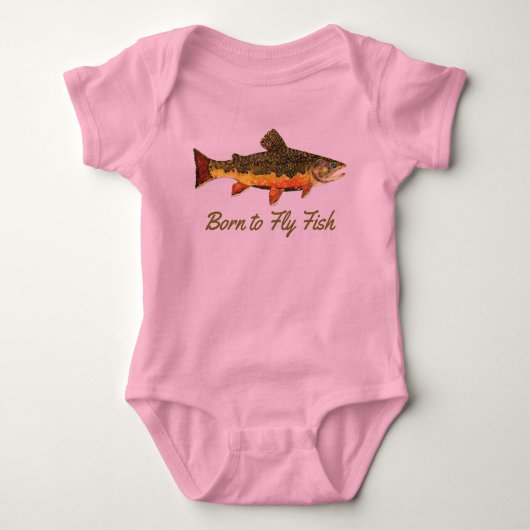 Het Schattigee meisje "Born to Fly Fish" Romper (Voorkant)