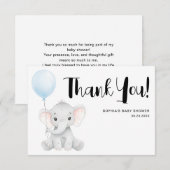 Het Schattigee olifanten Baby shower Bedankkaart (Voorkant / Achterkant)