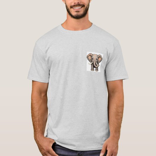 Het Schattigee olifantenshirt T-shirt (Voorkant)