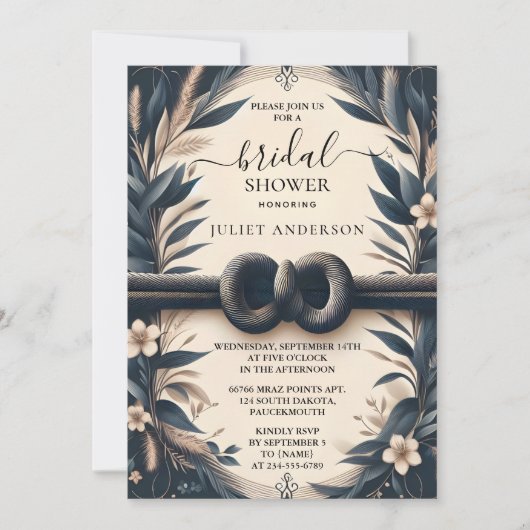 Het Schattigee touw dat we het knoopje Vrijgezelle Kaart (Voorkant)