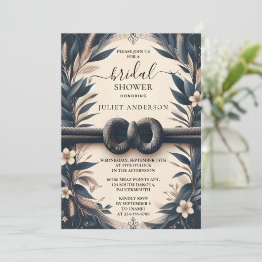 Het Schattigee touw dat we het knoopje Vrijgezelle Kaart (Staand voorkant)