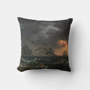 Het scheepswrak door Claude-Joseph Vernet Kussen