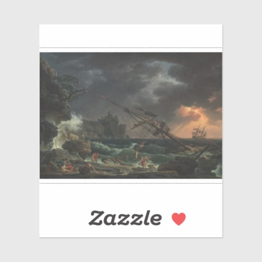 Het scheepswrak door Claude-Joseph Vernet Sticker (Vel)