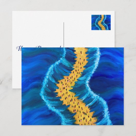 Het scheiden van het rode Zee schilderen Briefkaart (Voorkant / Achterkant)