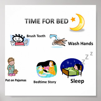 Het schema van de Bedtime Visual Afbeelding dat do Poster