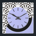 Het Schema van het art deco (Sering Zwart) Vierkante Klok<br><div class="desc">Het concept de Klok van de Muur van het Schema werd gebaseerd op een kleine vintage lijstklok die bij een vlooienmarkt wordt gevonden. De originele kunstenaar & de fabrikant zijn onbekend. Het originele digitale schilderen voor deze klok vangt de blik van het originele plastiek met de suggestie van diepte. Achter...</div>