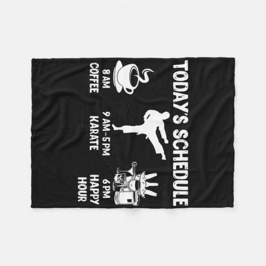 Het schema van vandaag Karate Gift - Grappig Graph Fleece Deken (Voorkant (Horizontaal))