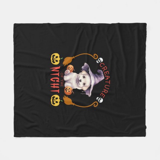 Het schepsel van de nacht Bichon Frise Fleece Deken (Voorkant (Horizontaal))