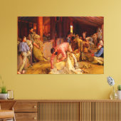 Het scheren van de rammen Tom Roberts 1890 Austral Canvas Afdruk (Insitu (Woonkamer))