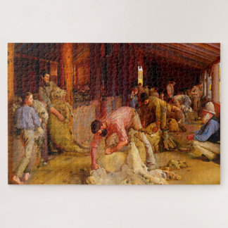 Het scheren van de rammen Tom Roberts 1890 Austral Legpuzzel