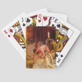 Het scheren van de rammen Tom Roberts 1890 Austral Pokerkaarten (Achterkant)