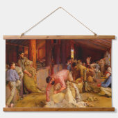 Het scheren van de rammen Tom Roberts 1890 Hangend Wandkleed (Voorkant)